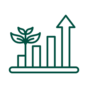 Ikonka z roślinką i wykresem